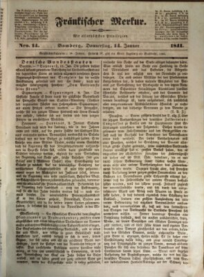Fränkischer Merkur (Bamberger Zeitung) Donnerstag 14. Januar 1841