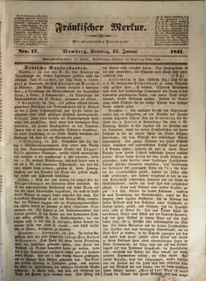 Fränkischer Merkur (Bamberger Zeitung) Sonntag 17. Januar 1841