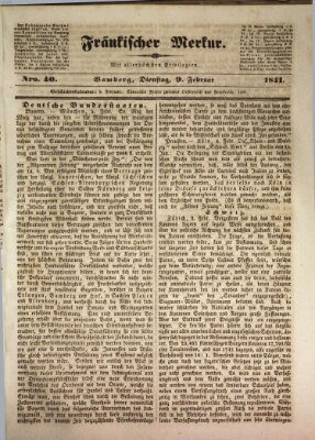 Fränkischer Merkur (Bamberger Zeitung) Dienstag 9. Februar 1841