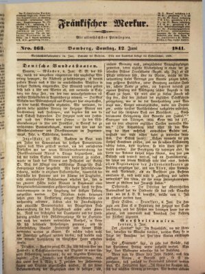 Fränkischer Merkur (Bamberger Zeitung) Samstag 12. Juni 1841