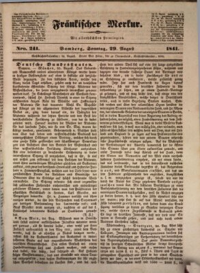 Fränkischer Merkur (Bamberger Zeitung) Sonntag 29. August 1841