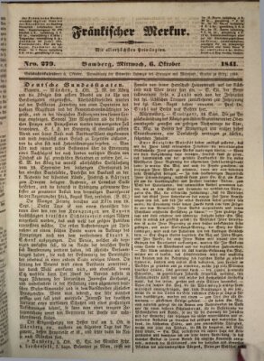 Fränkischer Merkur (Bamberger Zeitung) Mittwoch 6. Oktober 1841