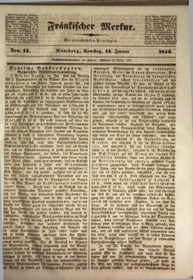 Fränkischer Merkur (Bamberger Zeitung) Samstag 14. Januar 1843