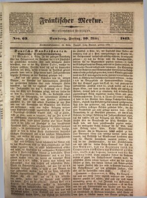 Fränkischer Merkur (Bamberger Zeitung) Freitag 10. März 1843