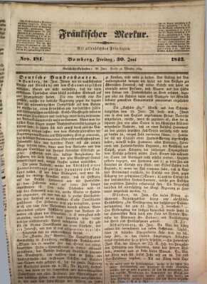 Fränkischer Merkur (Bamberger Zeitung) Freitag 30. Juni 1843