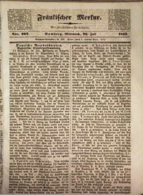 Fränkischer Merkur (Bamberger Zeitung) Mittwoch 26. Juli 1843
