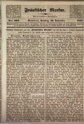 Fränkischer Merkur (Bamberger Zeitung) Samstag 23. September 1843