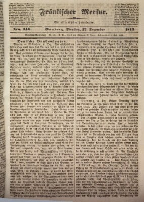 Fränkischer Merkur (Bamberger Zeitung) Dienstag 12. Dezember 1843