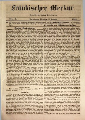 Fränkischer Merkur (Bamberger Zeitung) Dienstag 9. Januar 1844