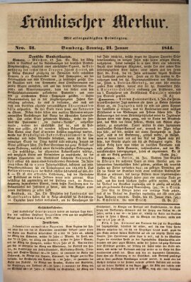 Fränkischer Merkur (Bamberger Zeitung) Sonntag 21. Januar 1844