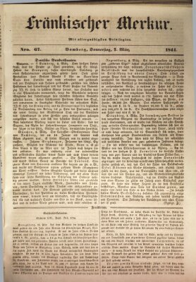 Fränkischer Merkur (Bamberger Zeitung) Donnerstag 7. März 1844