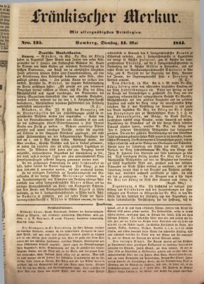 Fränkischer Merkur (Bamberger Zeitung) Dienstag 14. Mai 1844