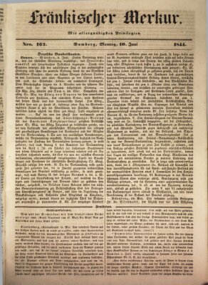 Fränkischer Merkur (Bamberger Zeitung) Montag 10. Juni 1844