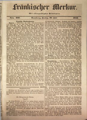 Fränkischer Merkur (Bamberger Zeitung) Freitag 28. Juni 1844