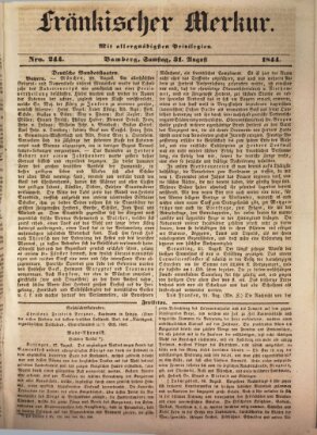 Fränkischer Merkur (Bamberger Zeitung) Samstag 31. August 1844