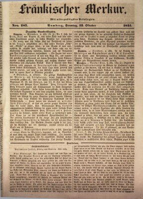 Fränkischer Merkur (Bamberger Zeitung) Sonntag 13. Oktober 1844