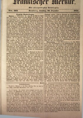 Fränkischer Merkur (Bamberger Zeitung) Samstag 28. Dezember 1844