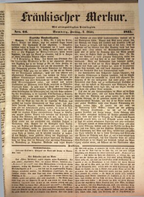Fränkischer Merkur (Bamberger Zeitung) Freitag 7. März 1845