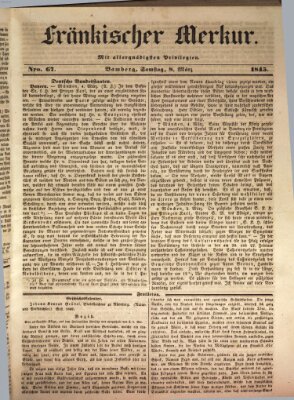 Fränkischer Merkur (Bamberger Zeitung) Samstag 8. März 1845