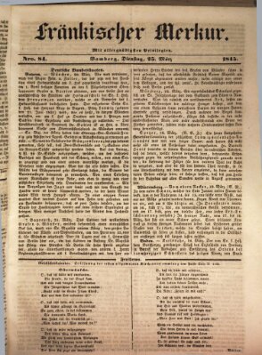 Fränkischer Merkur (Bamberger Zeitung) Dienstag 25. März 1845
