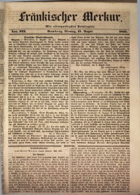 Fränkischer Merkur (Bamberger Zeitung) Montag 11. August 1845