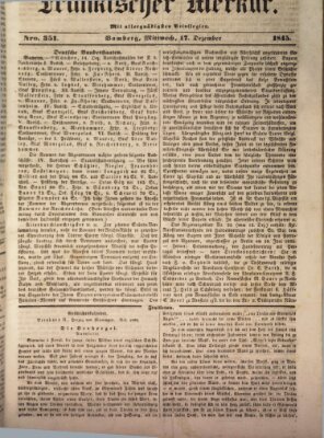 Fränkischer Merkur (Bamberger Zeitung) Mittwoch 17. Dezember 1845