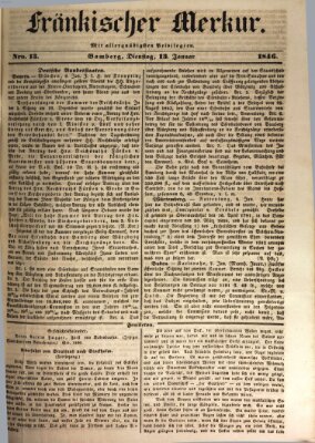 Fränkischer Merkur (Bamberger Zeitung) Dienstag 13. Januar 1846