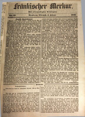 Fränkischer Merkur (Bamberger Zeitung) Mittwoch 4. Februar 1846
