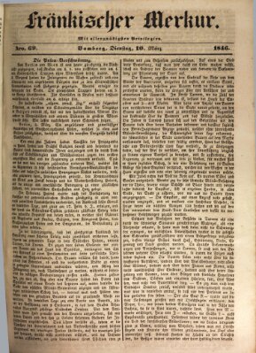Fränkischer Merkur (Bamberger Zeitung) Dienstag 10. März 1846