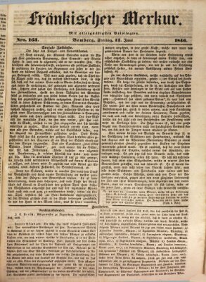Fränkischer Merkur (Bamberger Zeitung) Freitag 12. Juni 1846