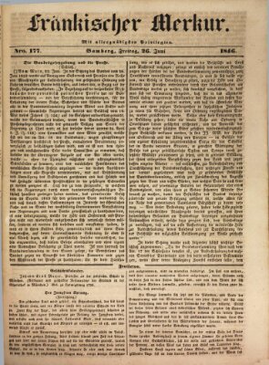 Fränkischer Merkur (Bamberger Zeitung) Freitag 26. Juni 1846
