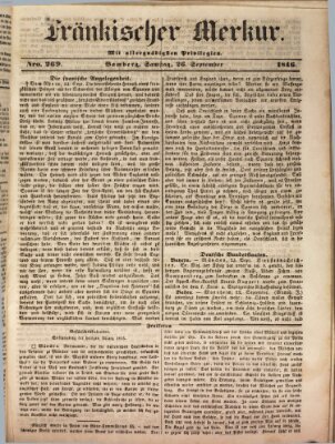 Fränkischer Merkur (Bamberger Zeitung) Samstag 26. September 1846