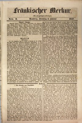 Fränkischer Merkur (Bamberger Zeitung) Sonntag 3. Januar 1847