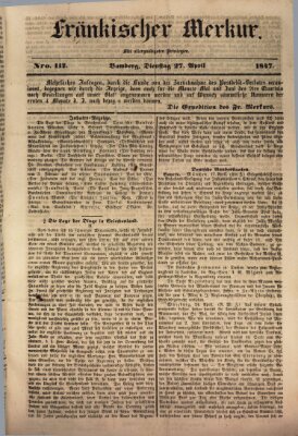 Fränkischer Merkur (Bamberger Zeitung) Dienstag 27. April 1847