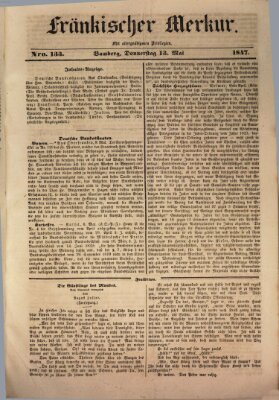Fränkischer Merkur (Bamberger Zeitung) Donnerstag 13. Mai 1847