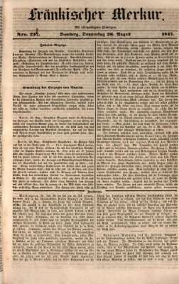 Fränkischer Merkur (Bamberger Zeitung) Donnerstag 26. August 1847