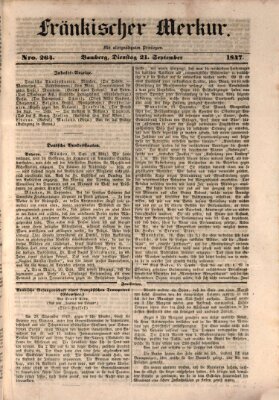 Fränkischer Merkur (Bamberger Zeitung) Dienstag 21. September 1847