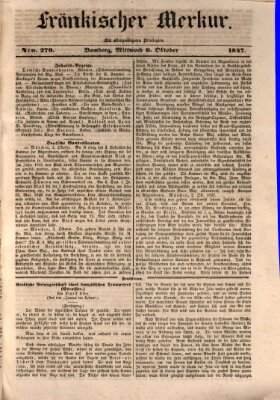 Fränkischer Merkur (Bamberger Zeitung) Mittwoch 6. Oktober 1847