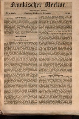 Fränkischer Merkur (Bamberger Zeitung) Freitag 5. November 1847