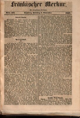 Fränkischer Merkur (Bamberger Zeitung) Sonntag 7. November 1847