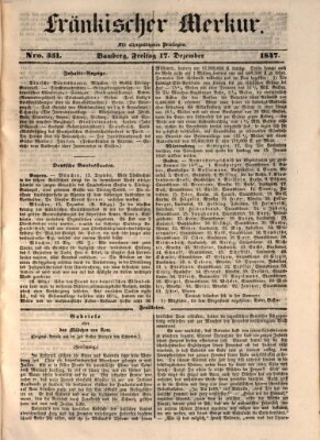 Fränkischer Merkur (Bamberger Zeitung) Freitag 17. Dezember 1847