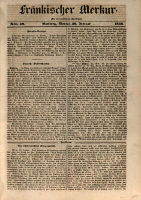 Fränkischer Merkur (Bamberger Zeitung) Montag 28. Februar 1848