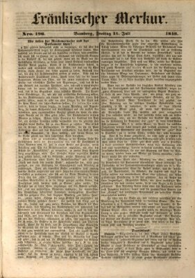 Fränkischer Merkur (Bamberger Zeitung) Freitag 14. Juli 1848
