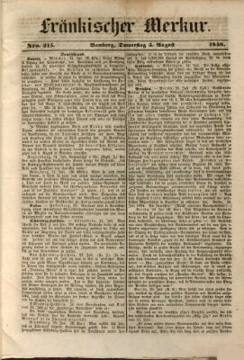 Fränkischer Merkur (Bamberger Zeitung) Donnerstag 3. August 1848