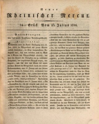 Neuer rheinischer Merkur (Rheinischer Merkur) Dienstag 23. Juli 1816