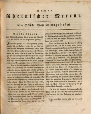 Neuer rheinischer Merkur (Rheinischer Merkur) Dienstag 20. August 1816