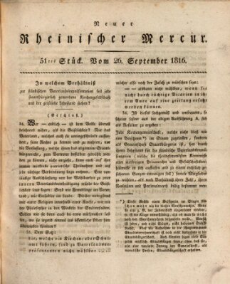 Neuer rheinischer Merkur (Rheinischer Merkur) Donnerstag 26. September 1816