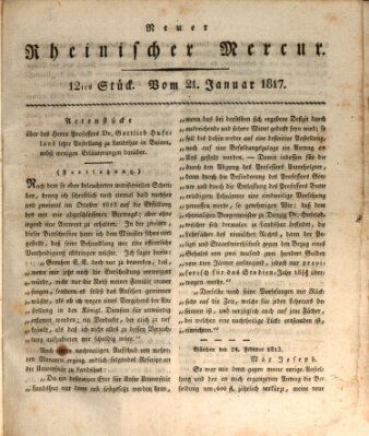 Neuer rheinischer Merkur (Rheinischer Merkur) Dienstag 21. Januar 1817