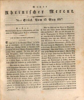 Neuer rheinischer Merkur (Rheinischer Merkur) Dienstag 13. Mai 1817