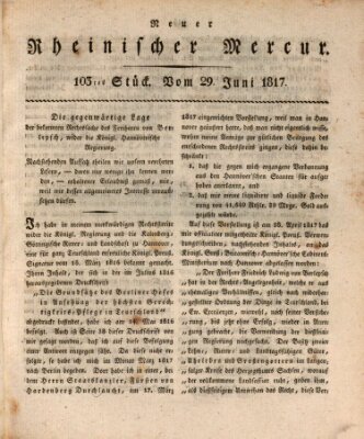 Neuer rheinischer Merkur (Rheinischer Merkur) Sonntag 29. Juni 1817